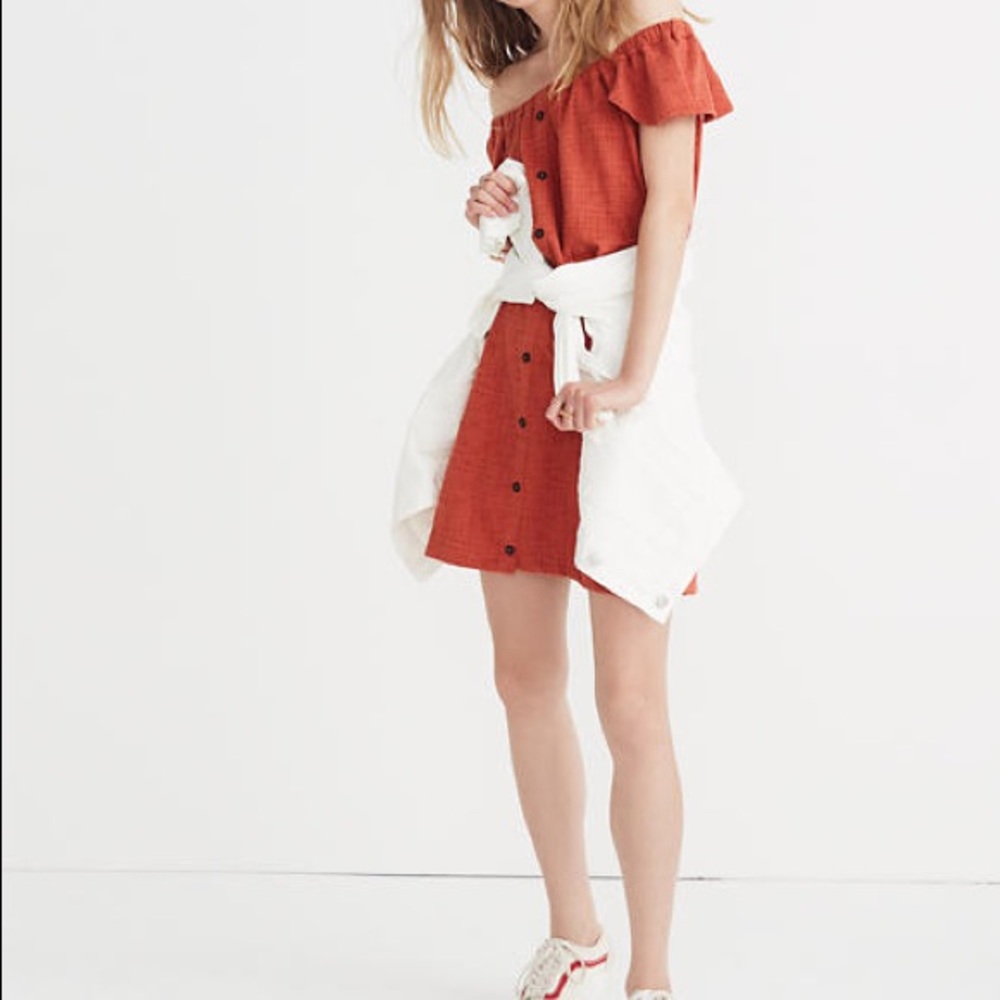 Madewell Texture & Thread Off-the-Shoulder Dress